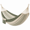 Hamaca 200 x 100 cm de algodón verde y beige para jardín