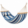 Hamaca colgante 200 x 100 cm de algodón azul y beige para jardín estilo marinero