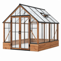 Invernadero de jardín 240 x 180 x 240 cm de madera y paneles transparentes con ventilación