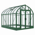 Invernadero de jardín 300 x 190 x 200 cm de aluminio verde con paneles transparentes y puerta doble