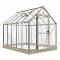Invernadero de jardín 190 x 190 x 195 cm de aluminio y policarbonato beige con ventilación