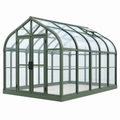 Invernadero de jardín 300 x 240 x 250 cm de metal y paneles transparentes verde con puerta doble