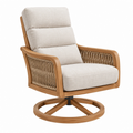 Sillón giratorio 78 x 82 x 98 cm de madera y cuerda beige estilo natural