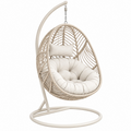 Sillón colgante 105 x 105 x 195 cm de ratán sintético beige con estructura de acero para interior y exterior