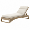 Tumbona 200 x 70 cm de fibra sintética beige con respaldo reclinable