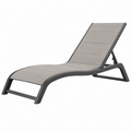 Tumbona reclinable 190 x 65 cm de metal y tejido gris para exterior
