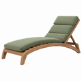 Tumbona 195 x 70 x 88 cm de madera y tejido verde con respaldo reclinable