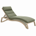 Tumbona de exterior 195 x 68 x 88 cm de metal y cuerda beige verde oliva reclinable